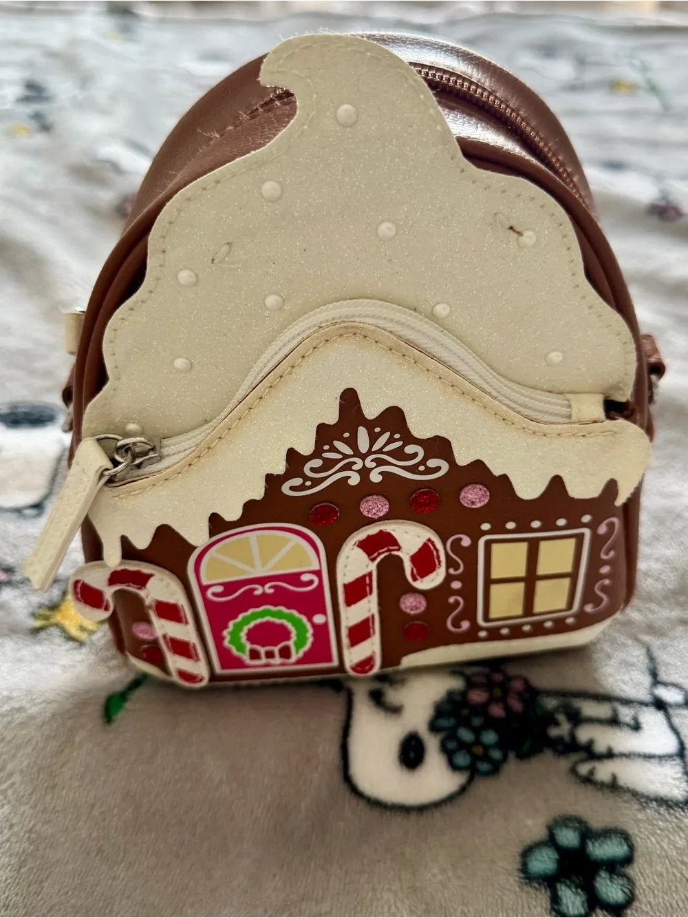 Bath & Body Works Holiday Gingerbread House Crossbody Bag - Brown & Cream